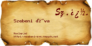 Szebeni Éva névjegykártya