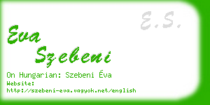 eva szebeni business card