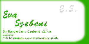 eva szebeni business card